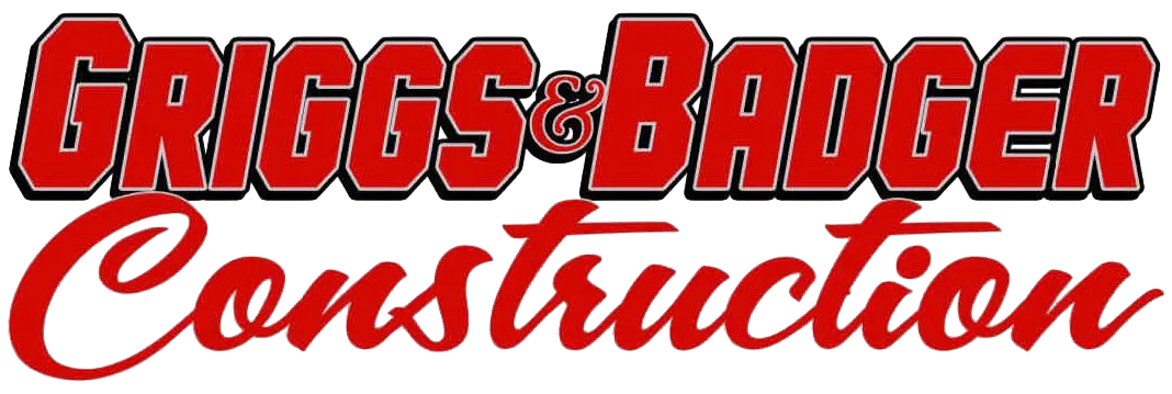 Griggs & Badger Construction logo in red and black script on a white background