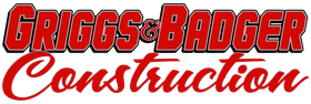 Griggs & Badger Construction logo in red and black script on a white background