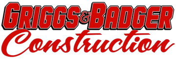 Griggs & Badger Construction logo in red and black script on a white background