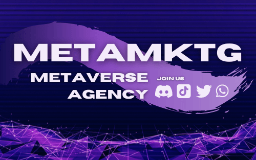 A purple background with the words metaverse join us agency on it.