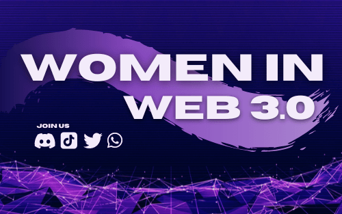 A purple background with the words women in web 3.0 on it