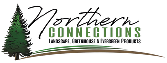 North Connections logo with pine tree and green text for landscaping and evergreen products