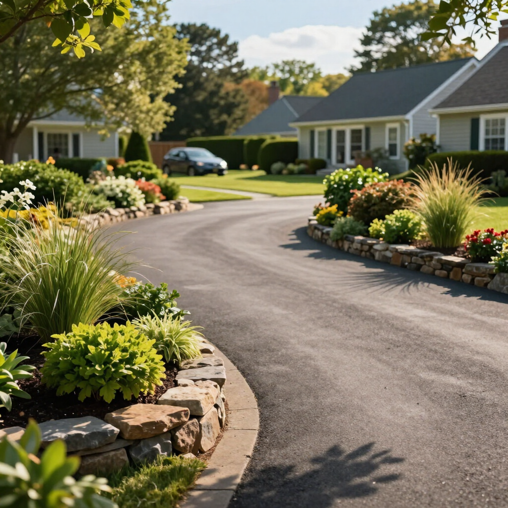 driveway lined up with edges