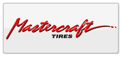 the logo for mastercraft tires is on a white background .