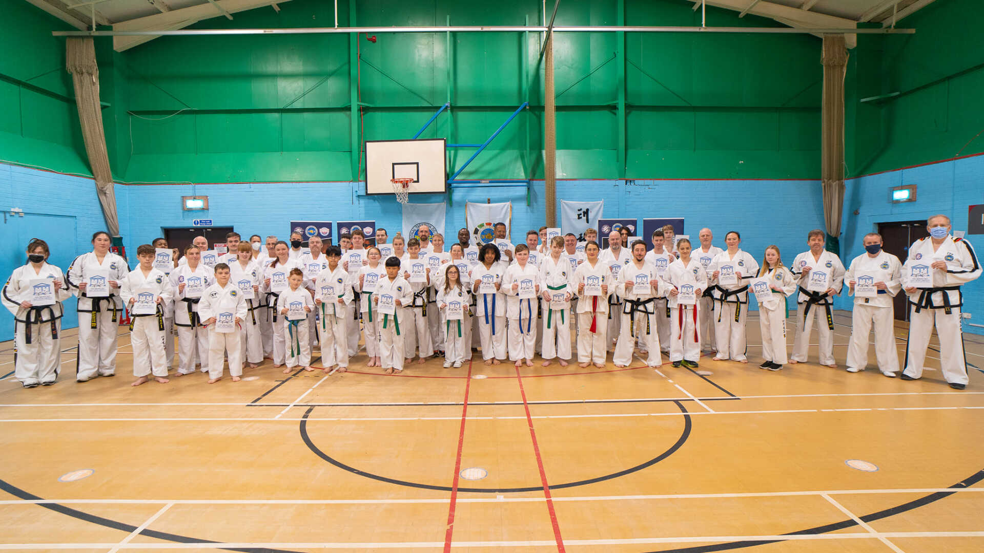 BTF Taekwon-Do students holding certificates