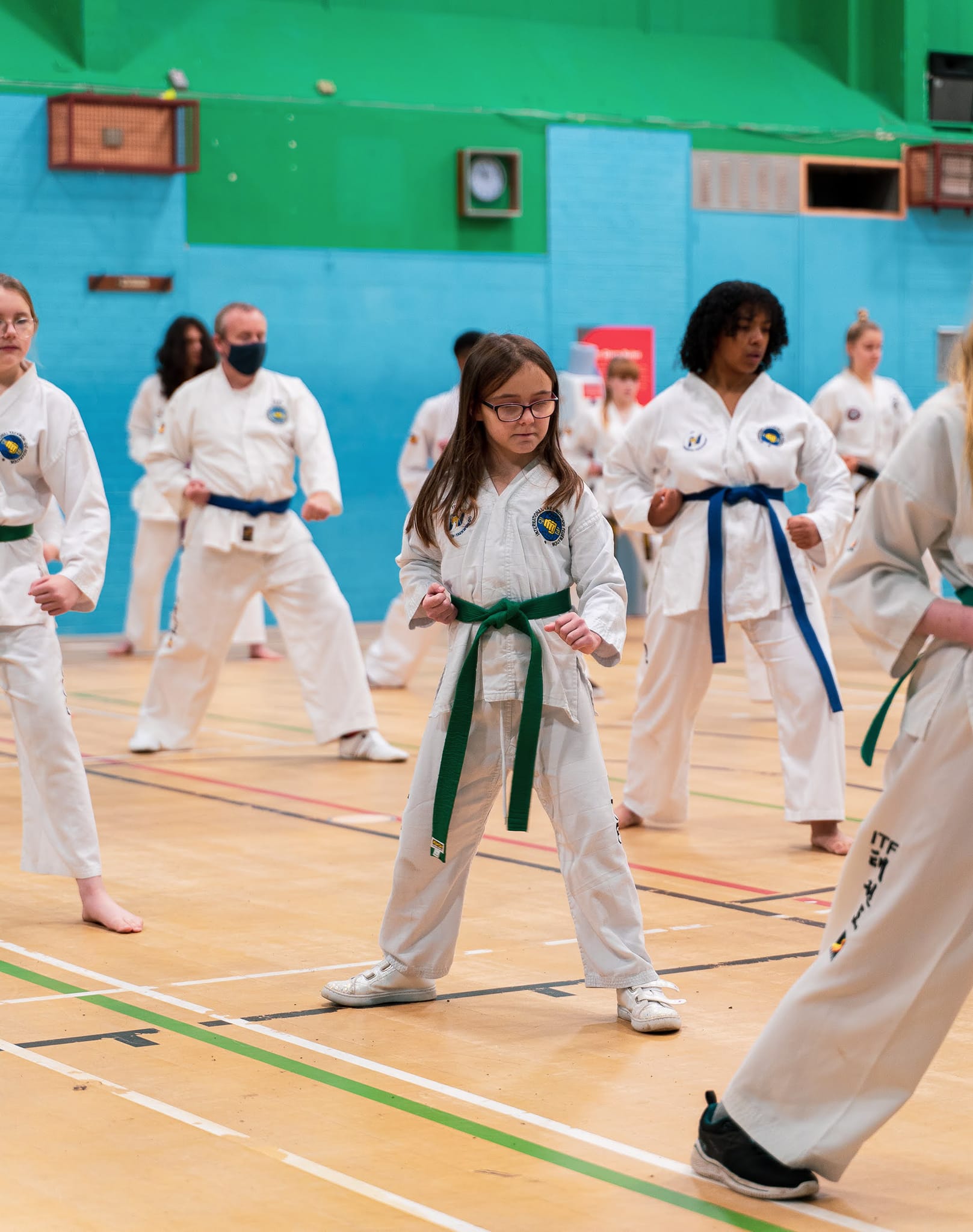 Green belt students blocking