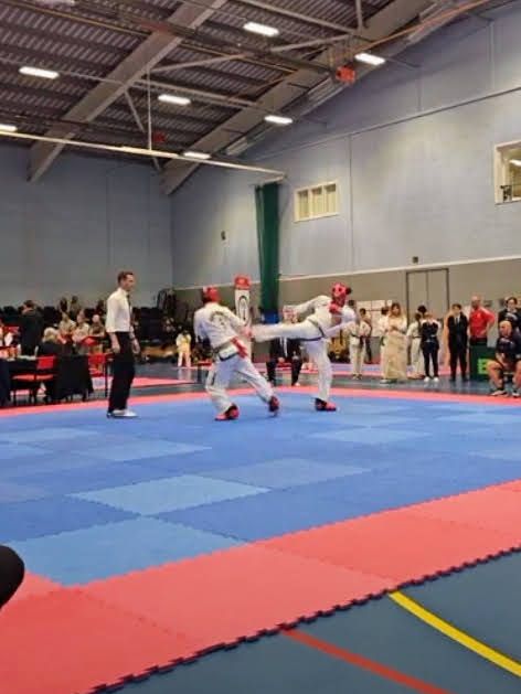 Nuneaton TKD students in action at the 2023 BTF English Championships