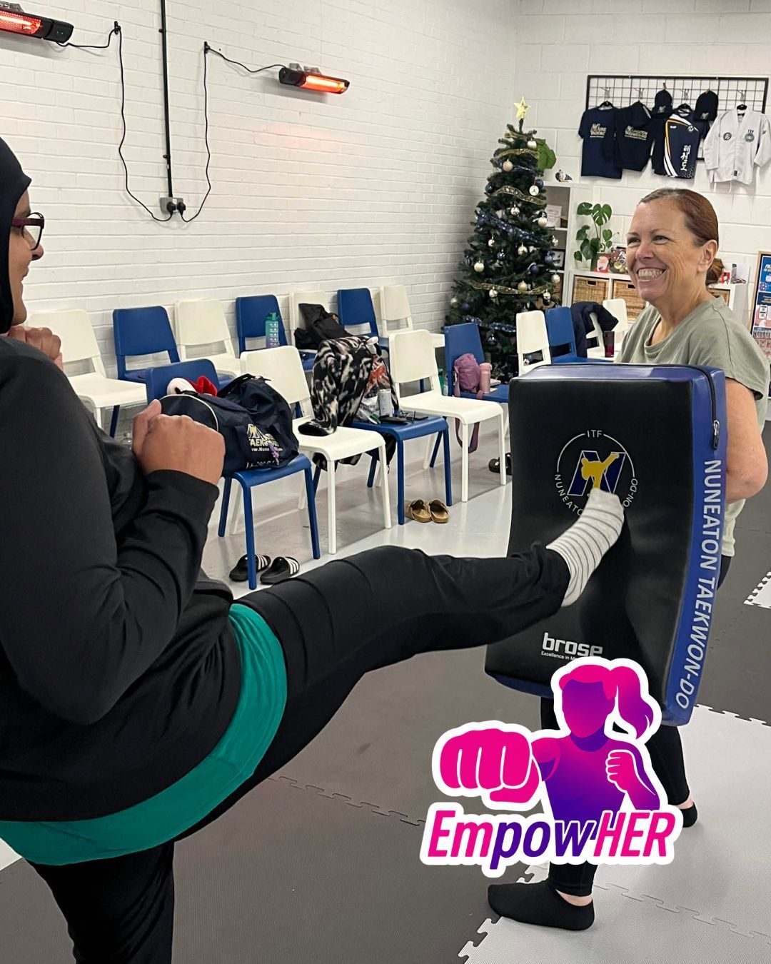 Nuneaton TKD Ladies EmpowHER course kicking pad