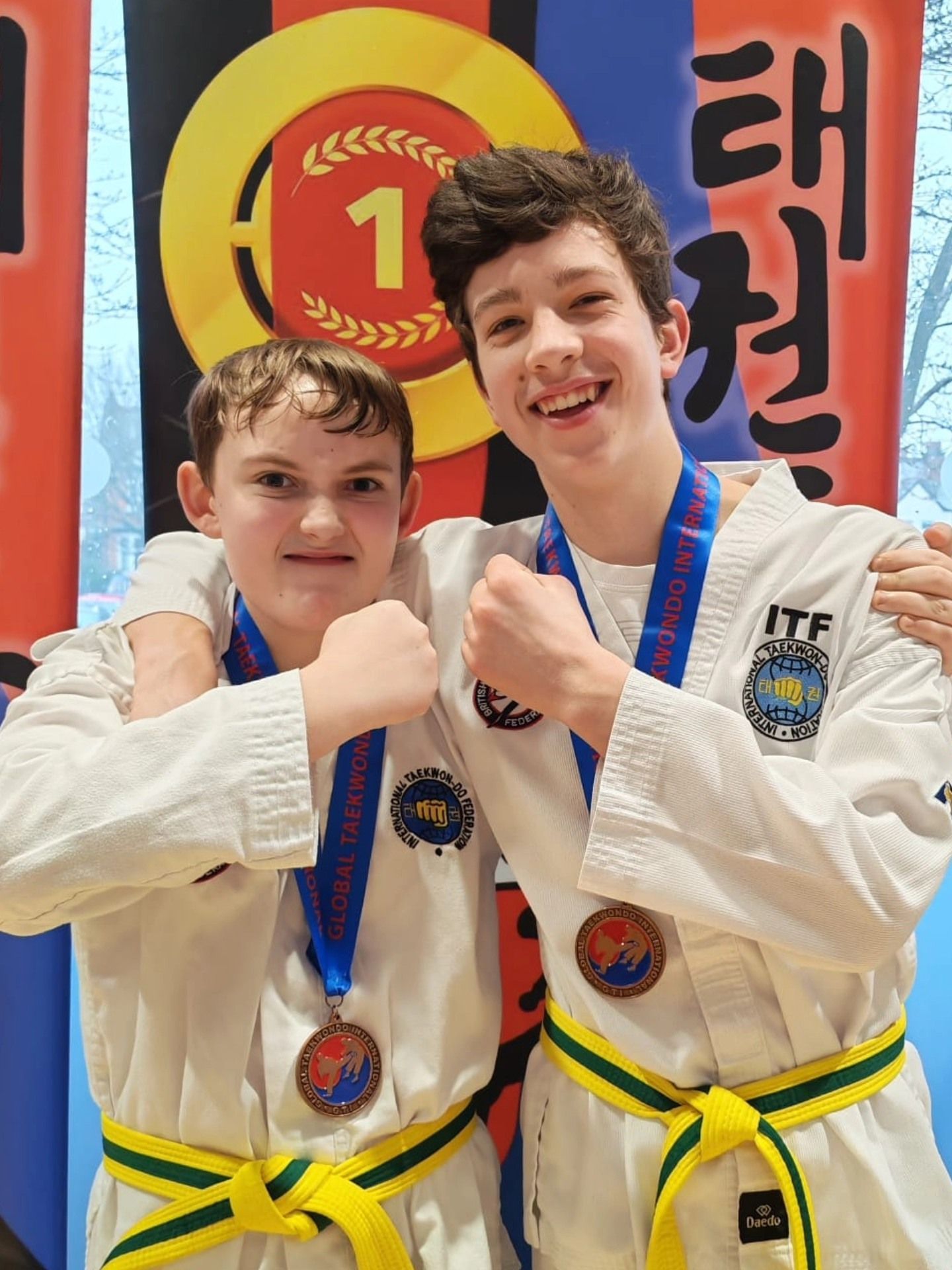 Nuneaton TKD at the 2026 GTI English - Juniors Tymon and Dexter