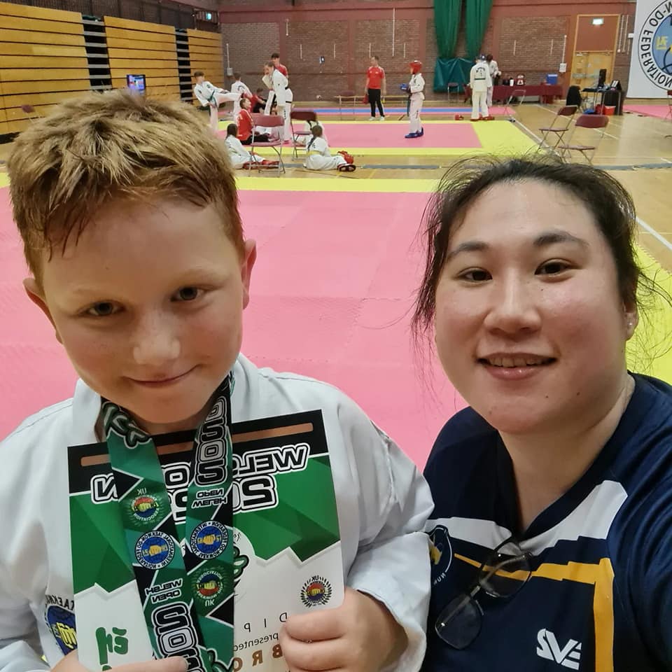 Nuneaton Taekwon-Do instructor Danielle Williams and 5th kup Felix