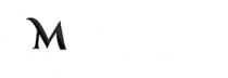 Stylized black letter M on a white background