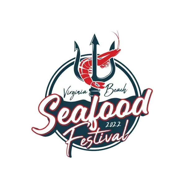 Virginia Beach Seafood Festival logo with red and navy anchor and script text