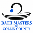 Bath Masters of Collin County logo with black bathtub icon and blue water drop