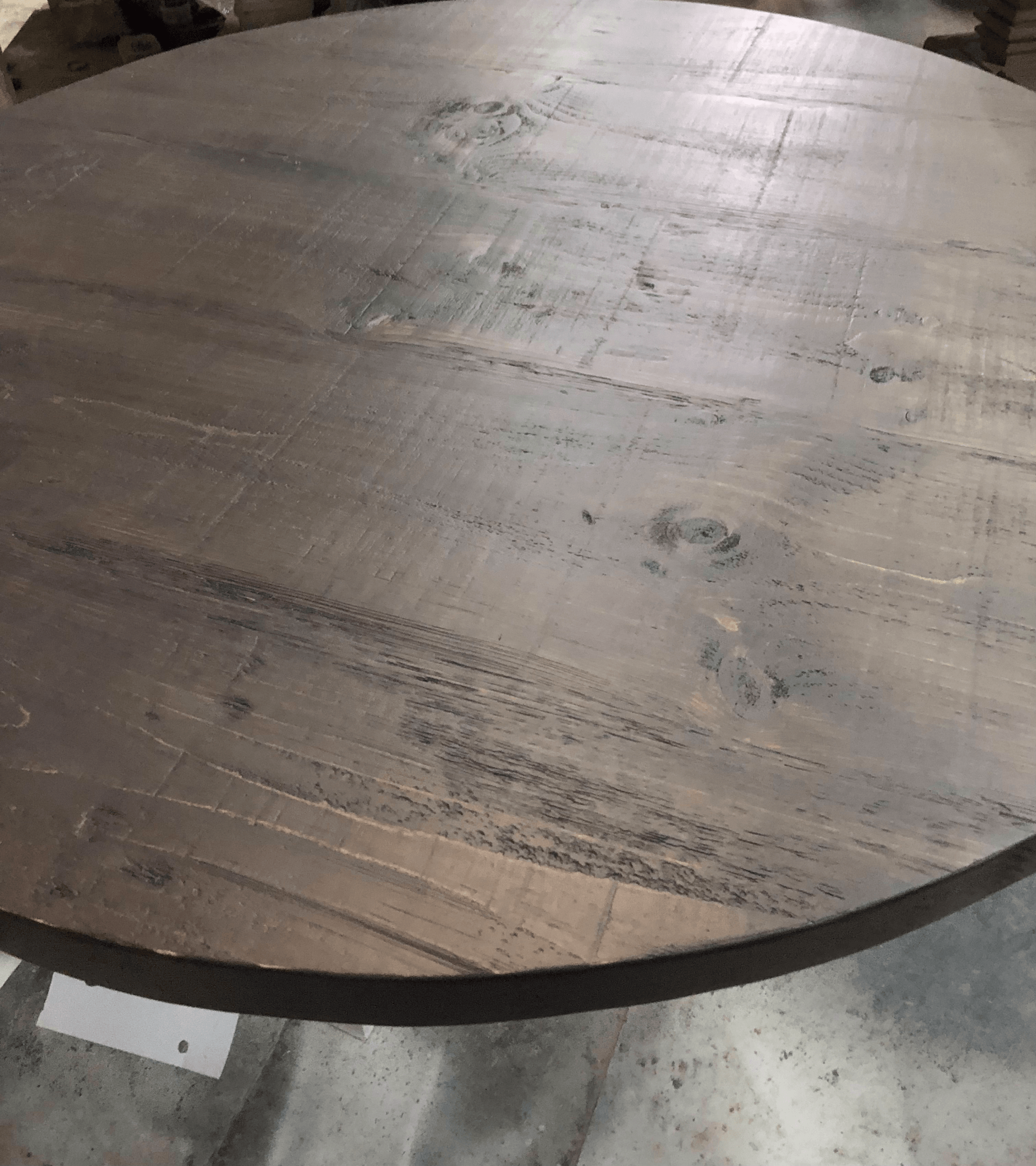wood stained table top x design