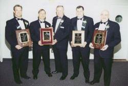 2003 Steve Fordyce, Merit Award Winner, Joe Tonelli, Distinguished American, Bill O’Brien, Eric Barbarito, Hillhouse, Coach of the Year, and Al Ruocco, Official Award Winner