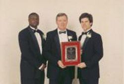 Distinguished American - Tim Shriver - President of International Special Olympics with Scholar Athlete N’Roy Moore of Hillhouse