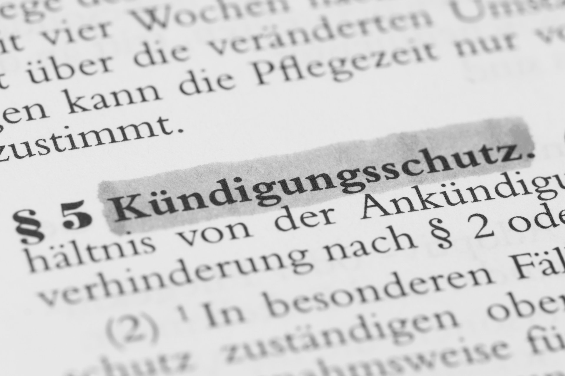Rechtstext Kündigungsschutz