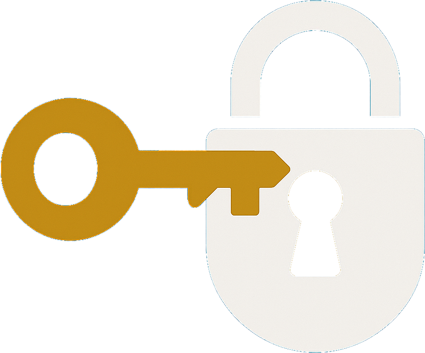 Trophy with checkmark and handshake, symbolizing success and agreement in gold.