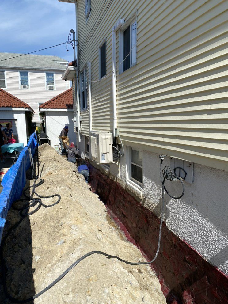 A house with a lot of wires coming out of it