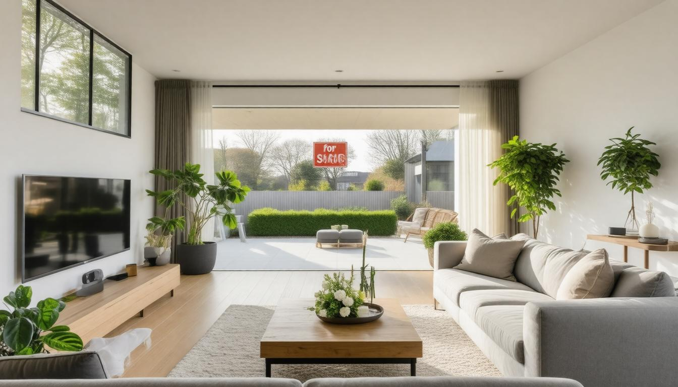 A living room with a couch , table , and television.