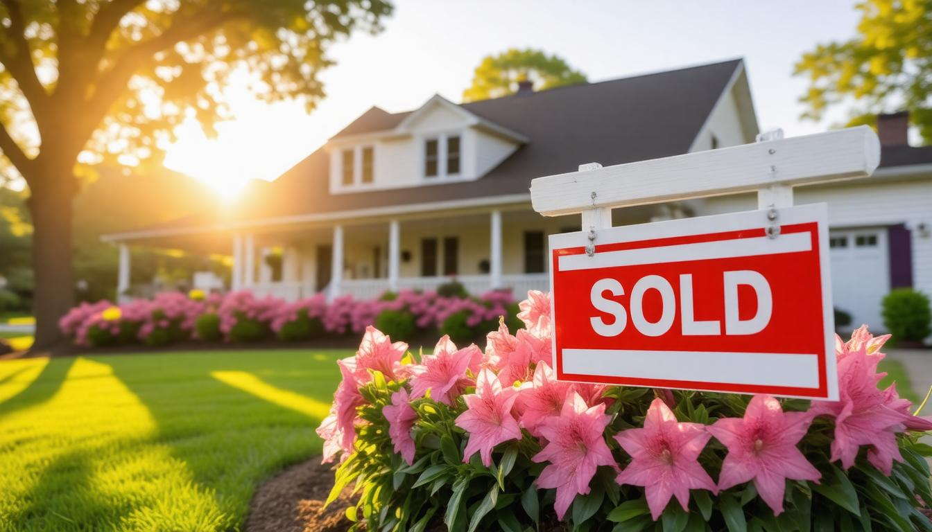 A house with a sold sign in front of it