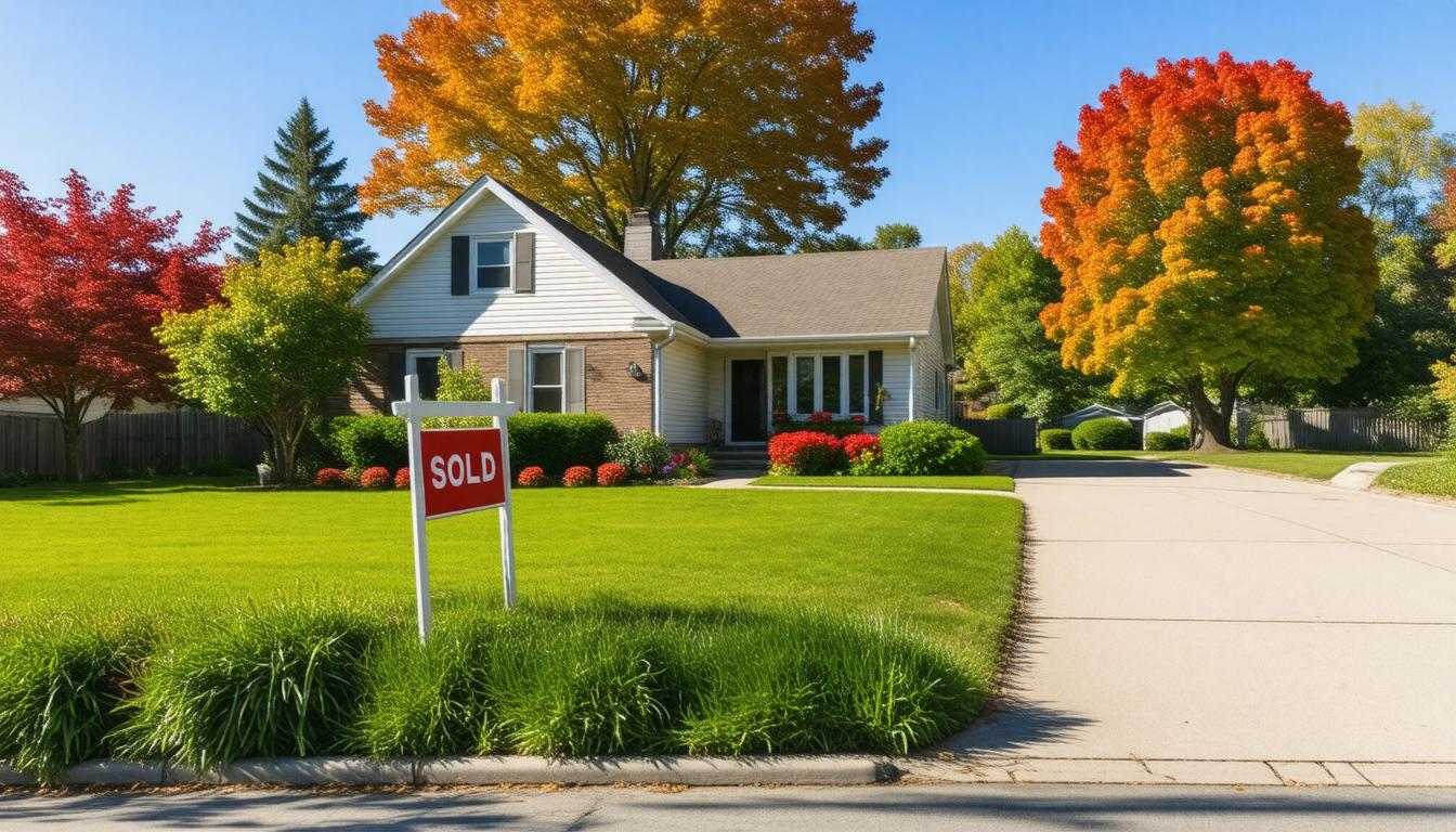 A house with a sold sign in front of it