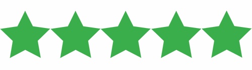 Five green stars, indicating a 5-star rating.