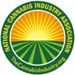 National Cannabis Industry Association logo: green circle with text, sun rising over fields.