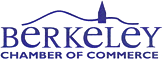 Berkeley Chamber of Commerce logo: blue text with an arching line over 