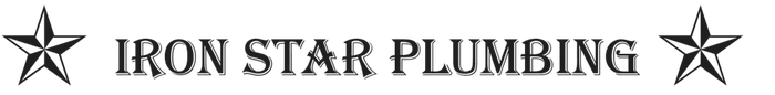 Iron Star Plumbing Logo for Iron Star Plumbing, with two stars flanking text in a serif font.