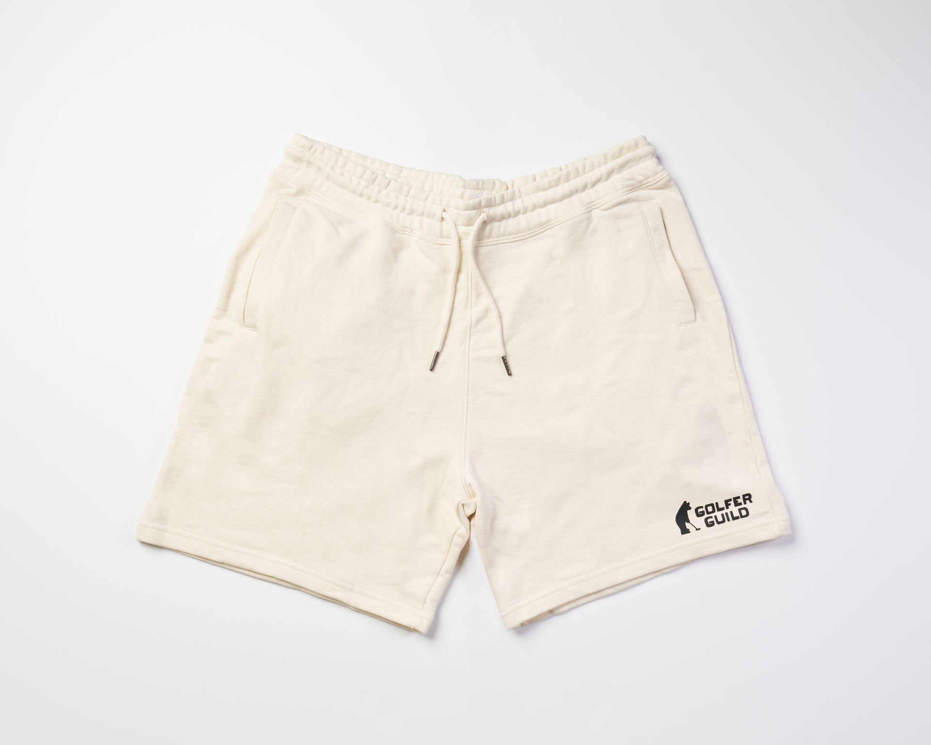 Golfer Guild Coziest Sweatshorts in organic cotton with sustainable design and golfing animal logo art by Jonas Claesson
