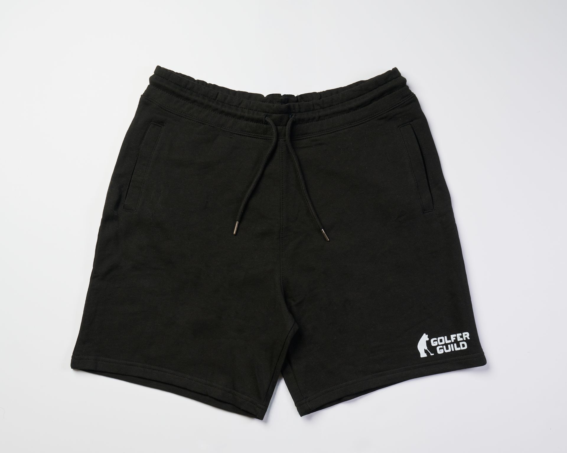 Golfer Guild Coziest Sweatshorts in organic cotton with sustainable design and golfing animal logo art by Jonas Claesson