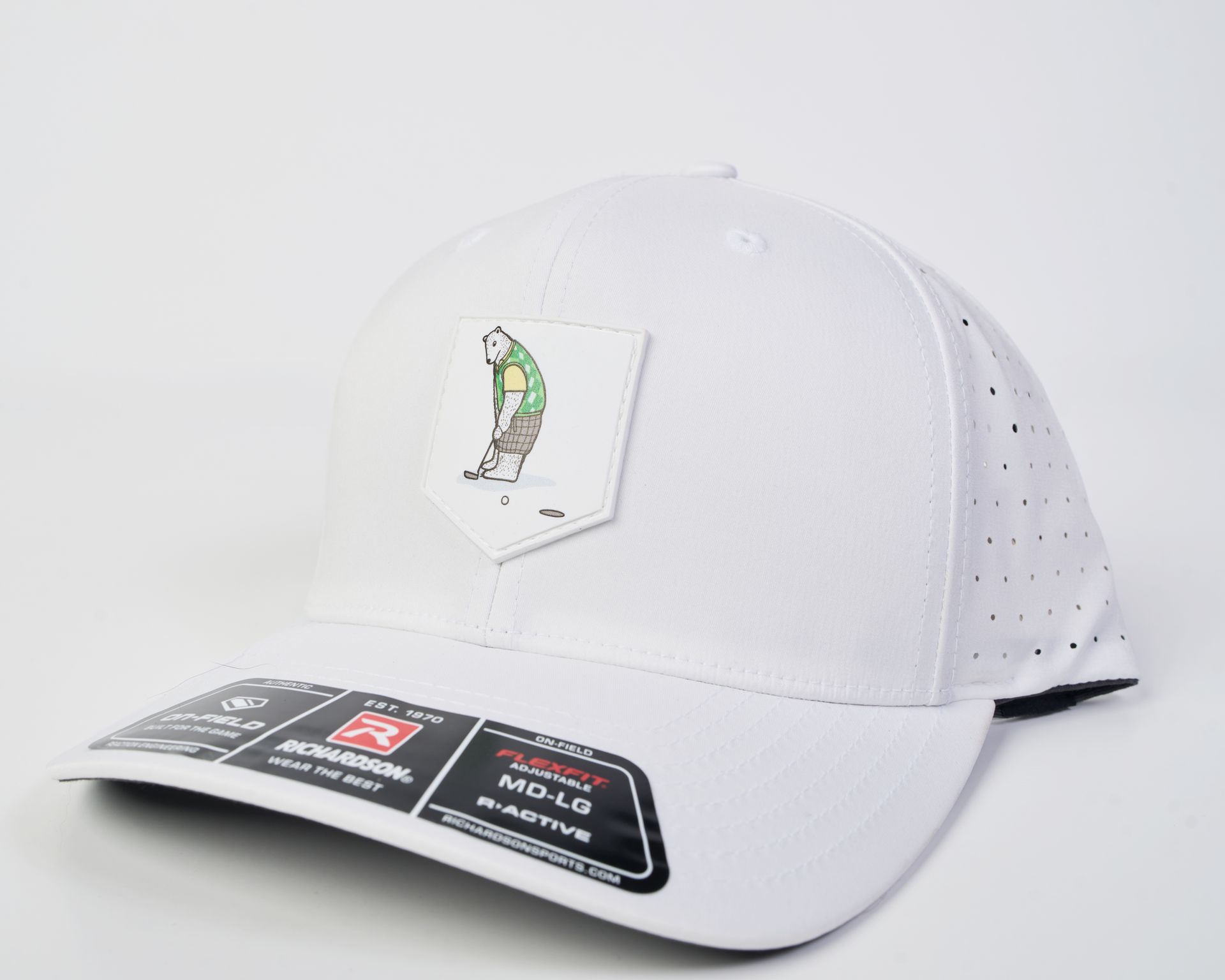 Golfer Guild Arctic Ace Baseball Cap featuring polar bear golfing animal artwork