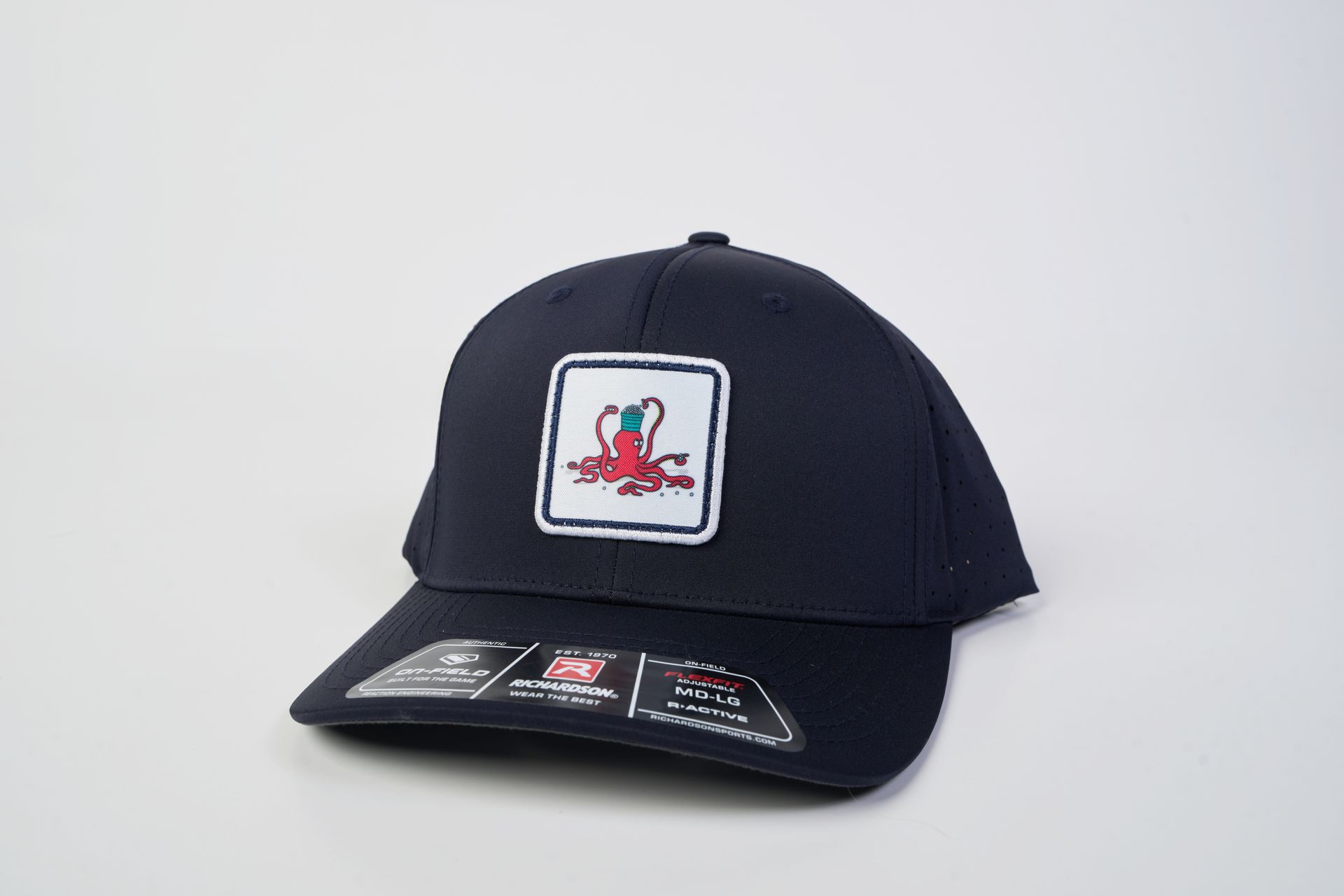 Golfer Guild Kraken Caddie Performance Baseball Hat with golfing animal octopus art by Jonas Claesson
