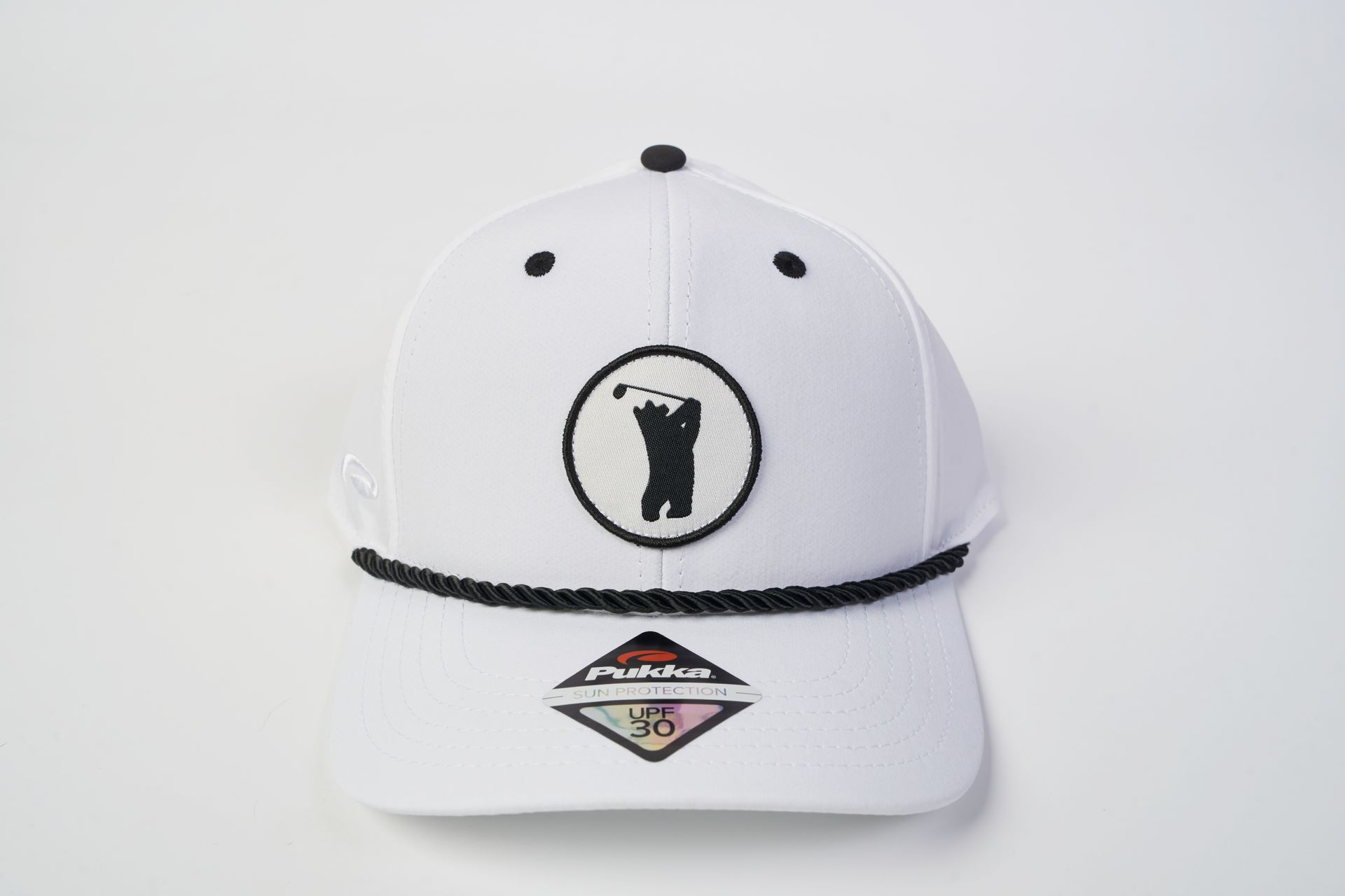 Golfer Guild Bear Drive Rope Hat with golfing animal bear art by Jonas Claesson
