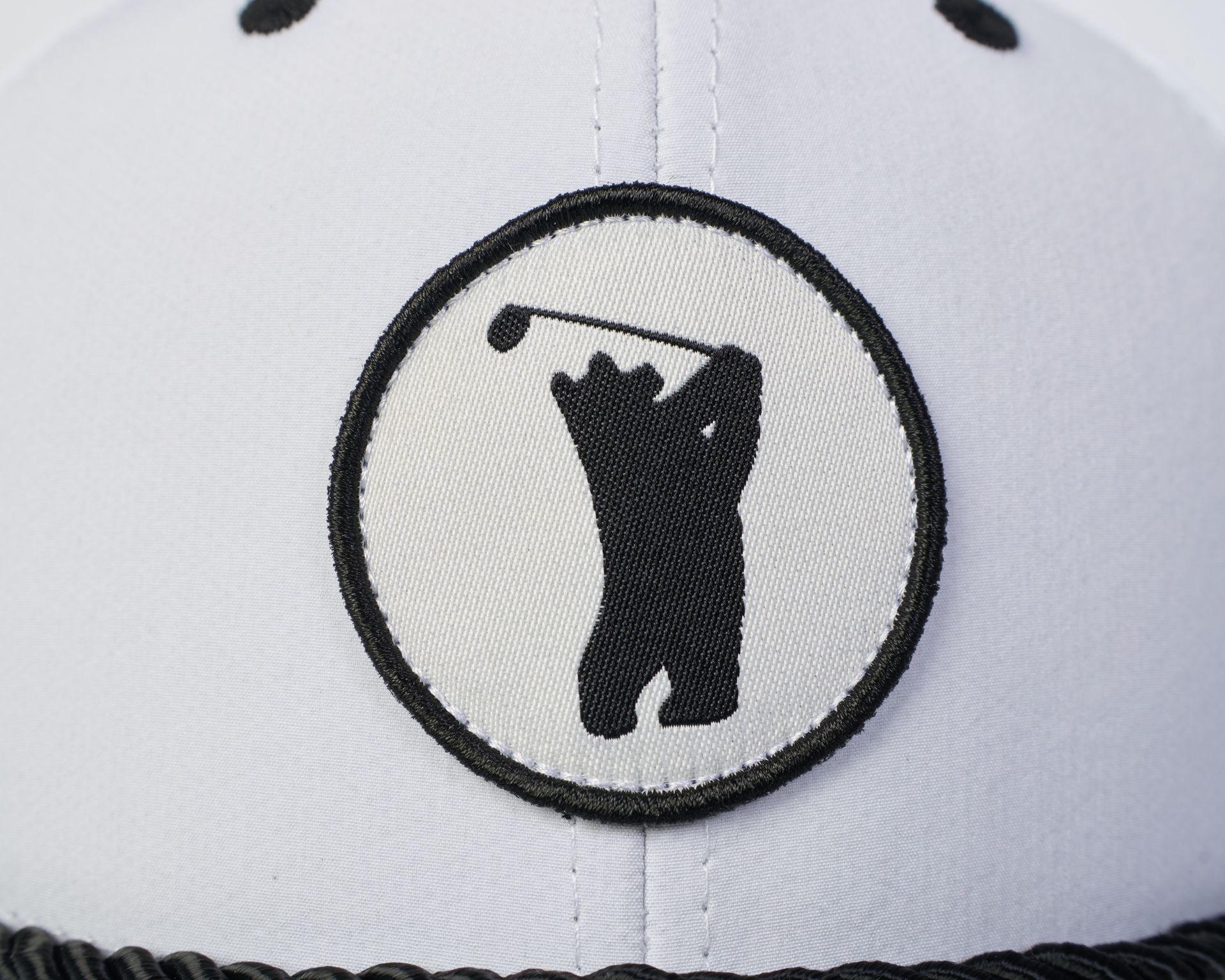Golfer Guild Bear Drive Rope Hat with golfing animal bear art by Jonas Claesson