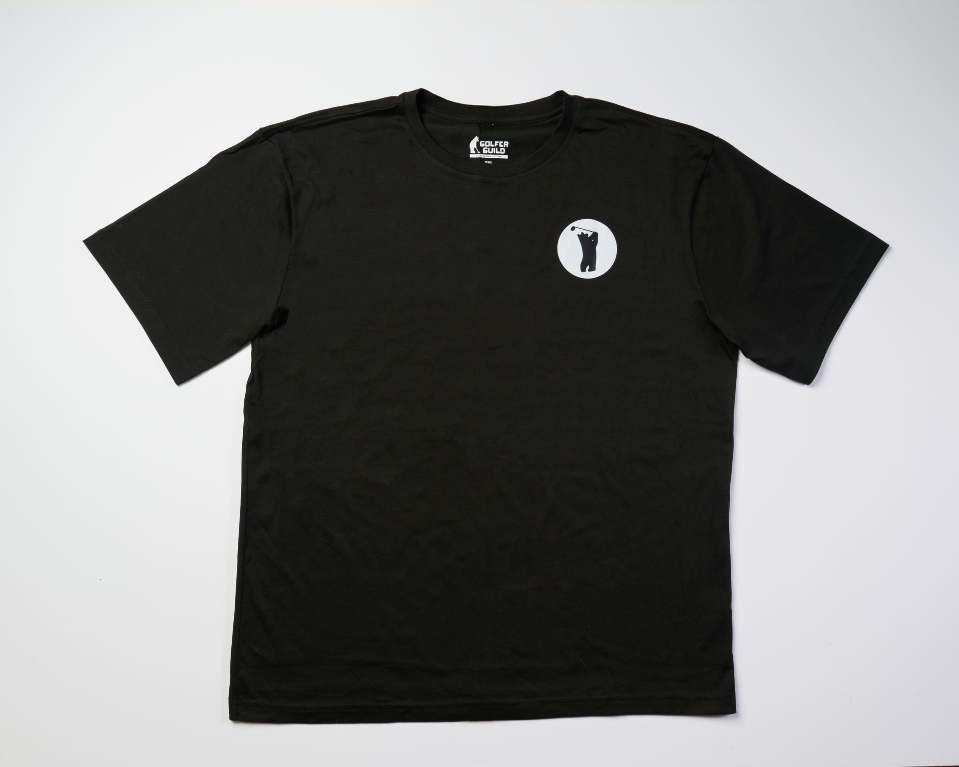 Golfer Guild SUPIMA® Bear Drive tee with golfing animal bear silhouette design by Jonas Claesson.