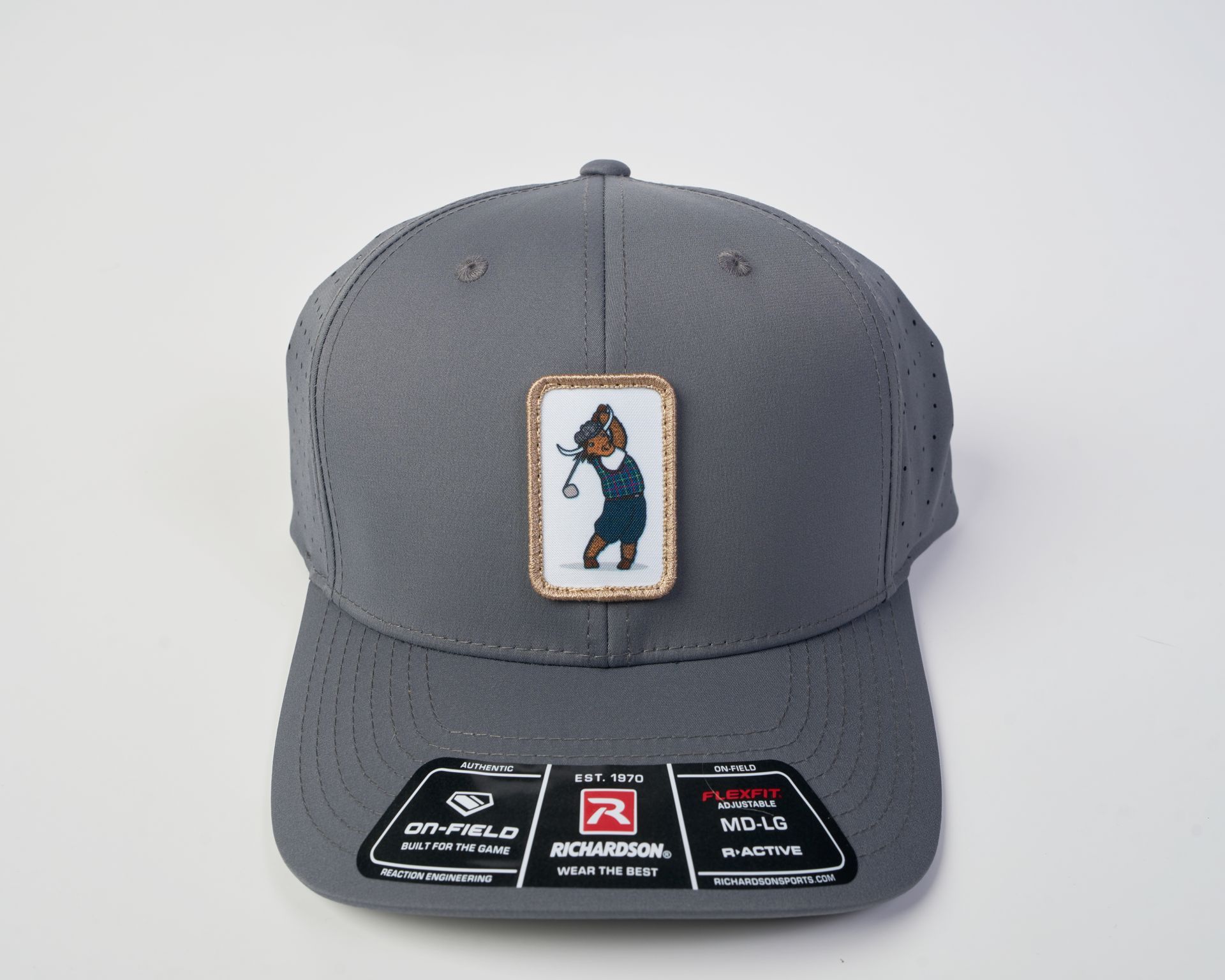 Golfer Guild Tartan Swinger Performance Cap featuring Highland Cow golfing animal design