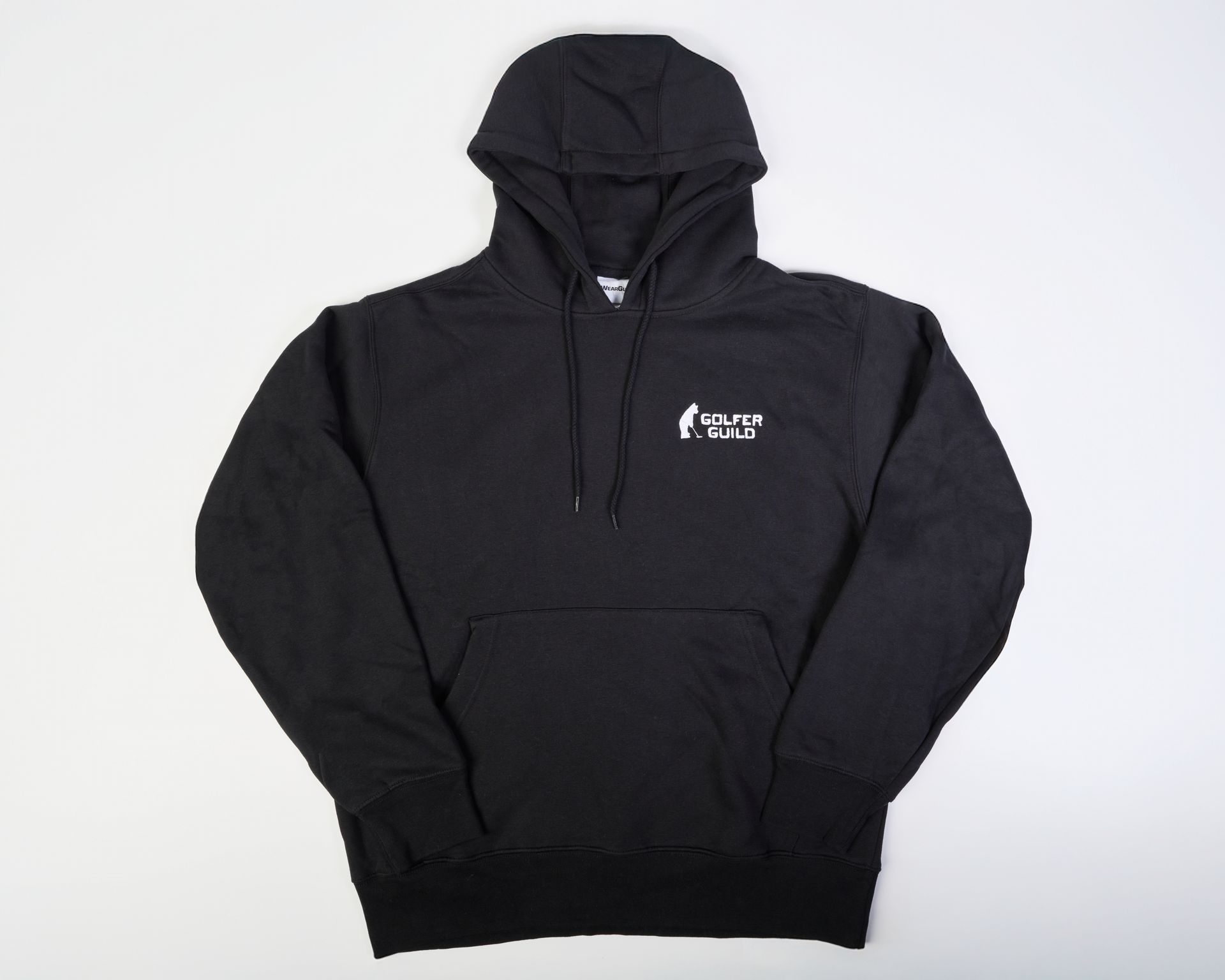 Golfer Guild Coziest Hoodie with Jonas Claesson golfing animal art, sustainable cotton fleece