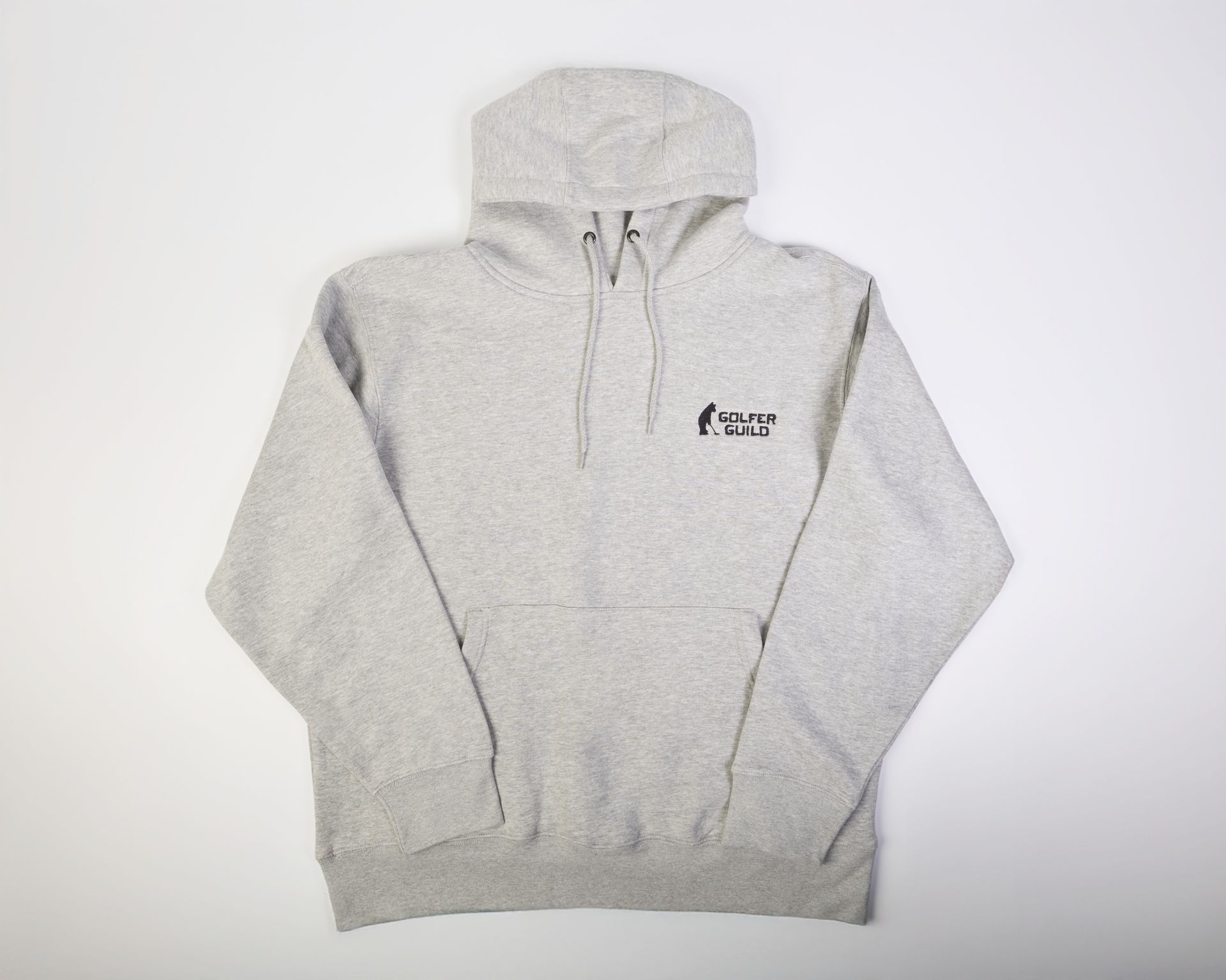 Golfer Guild Coziest Hoodie with Jonas Claesson golfing animal art, sustainable cotton fleece