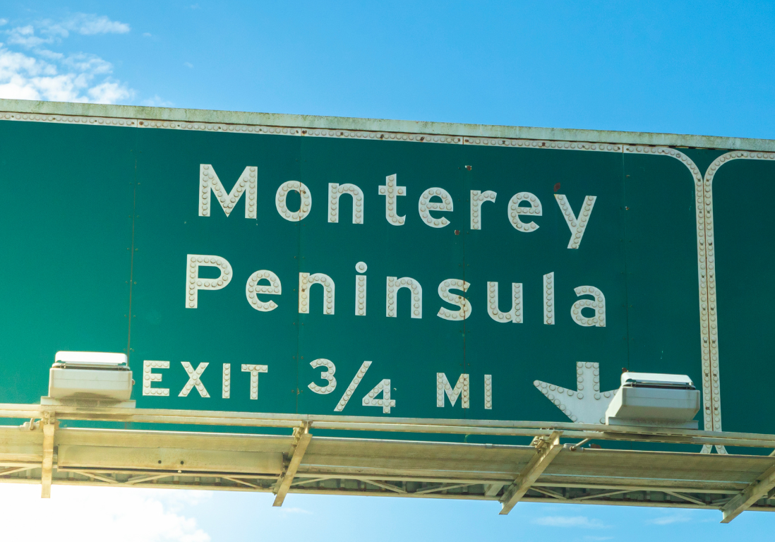 Green highway sign: 