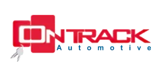 Logo for Demo Auto Repair: text with a gear icon, red and navy colors.