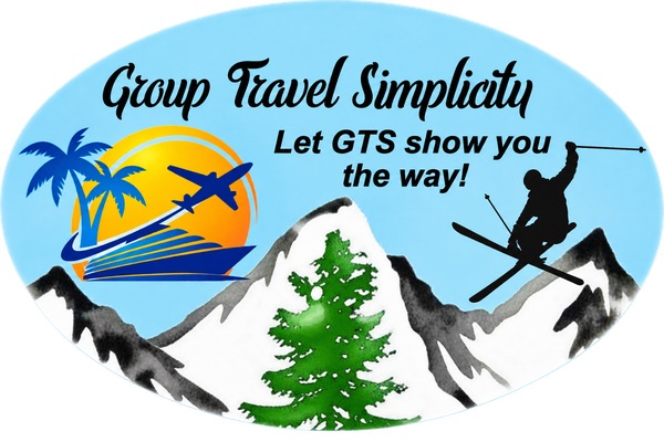 “We Adventure” travel logo with a silhouetted airplane soaring above stylized text