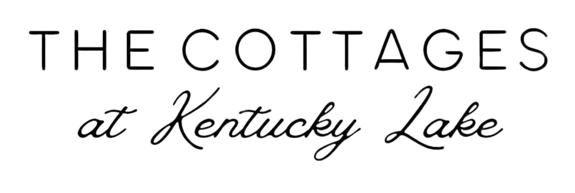 A black and white logo for the cottages at kentucky lake