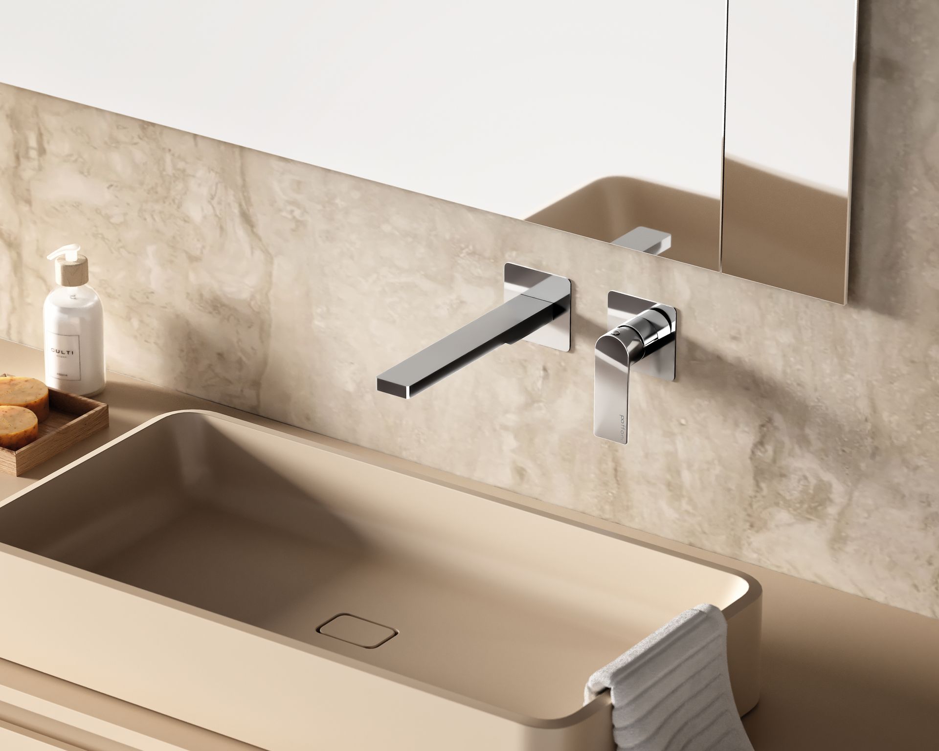 Lavanderia funzionale con mobili contenitivi e finiture ceramiche coordinate.