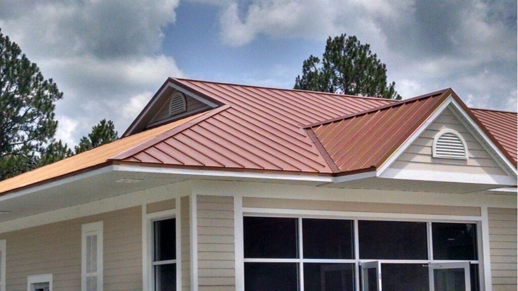 Standing Seam Copper Colored Metal Roof