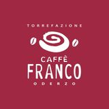 Caffè Franco Oderzo logo in white on a burgundy background with coffee bean icon and “Torrefazione” text