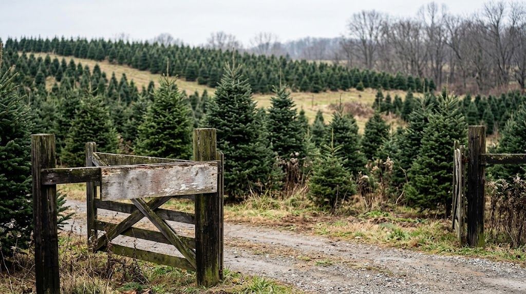 Buchanan Evergreen Farm Christmas tree farm sign in Hookstown, PA