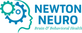 Logo: Head silhouette with gears, blue and green, text