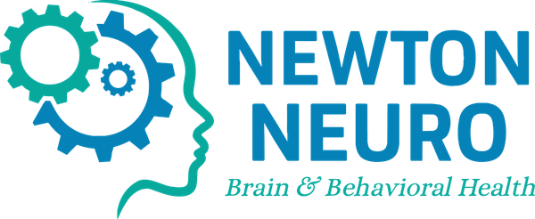 Logo: Head silhouette with gears, blue and green, text